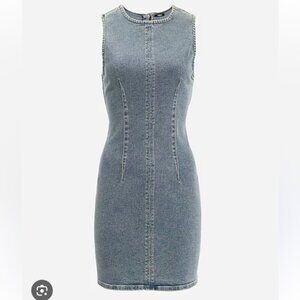 Express Denim Sleeveless Hyper Sculpt Mini Dress- S